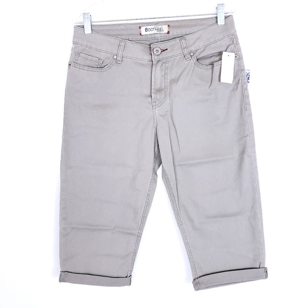 Bootheel Fairfax Relaxed Women Pant Capri Beige Size 31x17 - NWT